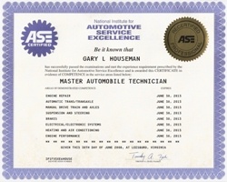 Automotive Service Excellence Certification