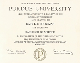 Certificate from Purdue University